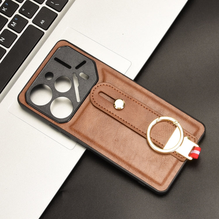 For Tecno Pova 6 Pro 5G Wristband Leather Back Phone Case