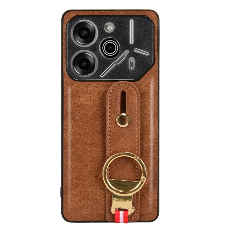 For Tecno Pova 6 Pro 5G Wristband Leather Back Phone Case