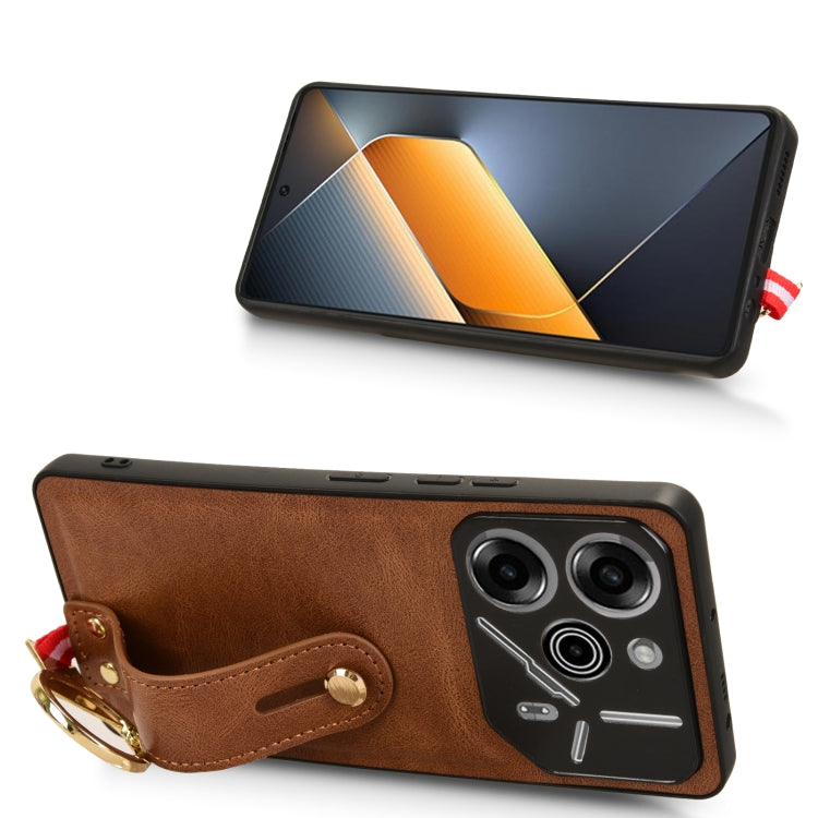 For Tecno Pova 6 Pro 5G Wristband Leather Back Phone Case