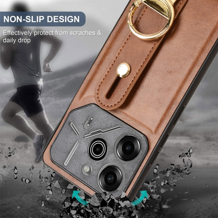 For Tecno Pova 6 Pro 5G Wristband Leather Back Phone Case