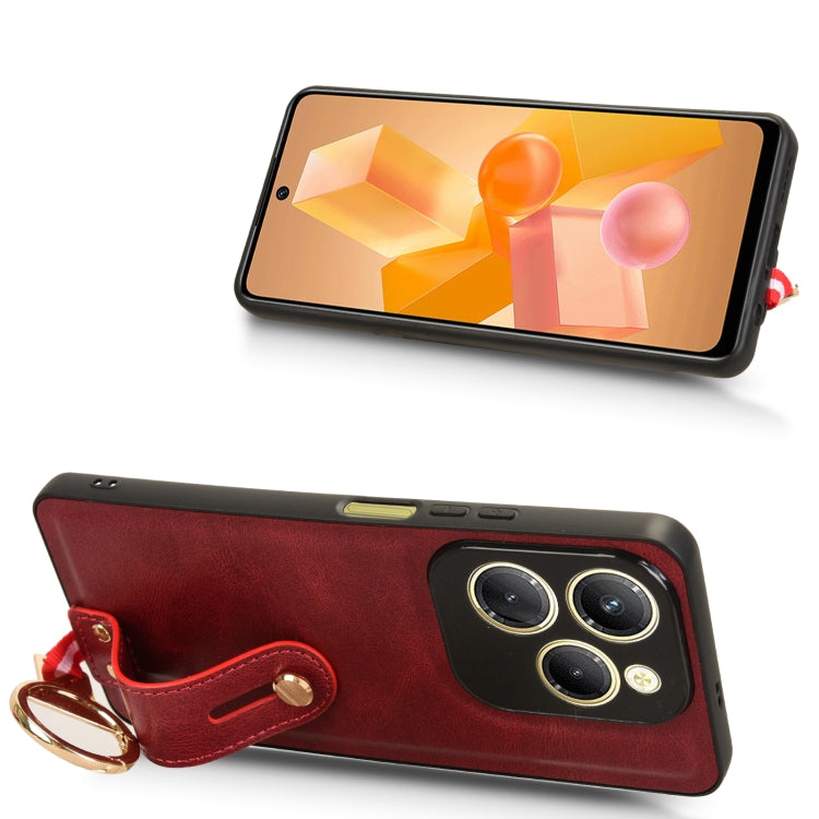 For Tecno Spark 20 Pro 4G Wristband Leather Back Phone Case