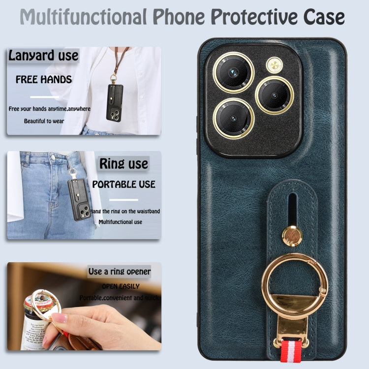 For Tecno Spark 20 Pro 4G Wristband Leather Back Phone Case