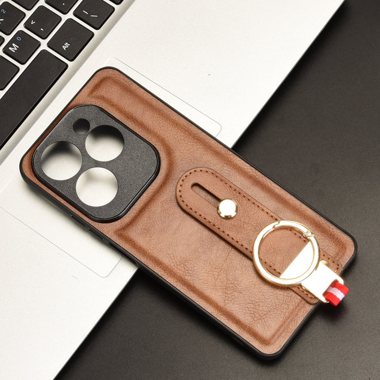 For Tecno Spark 20 Pro 4G Wristband Leather Back Phone Case