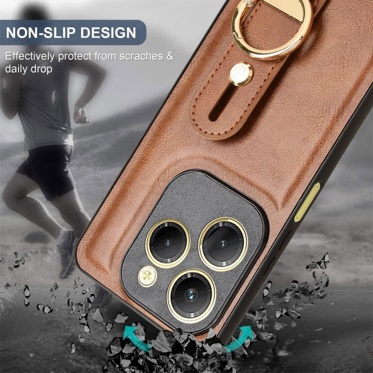For Tecno Spark 20 Pro 4G Wristband Leather Back Phone Case