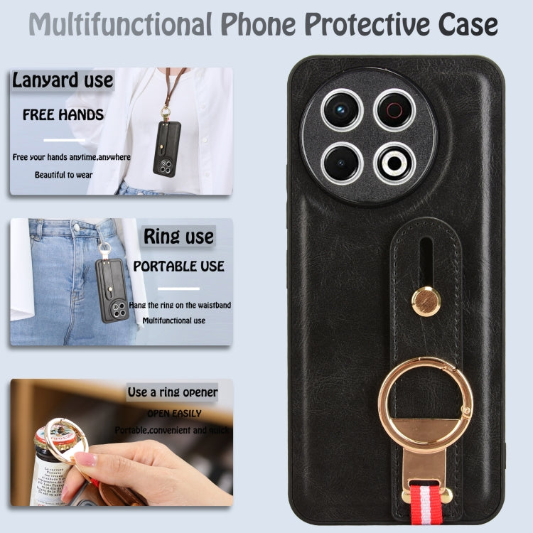 For Tecno Spark 30 Pro 4G Wristband Leather Back Phone Case