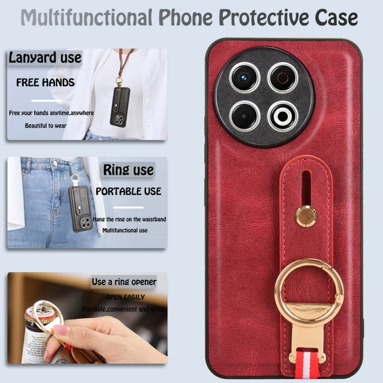 For Tecno Spark 30 Pro 4G Wristband Leather Back Phone Case