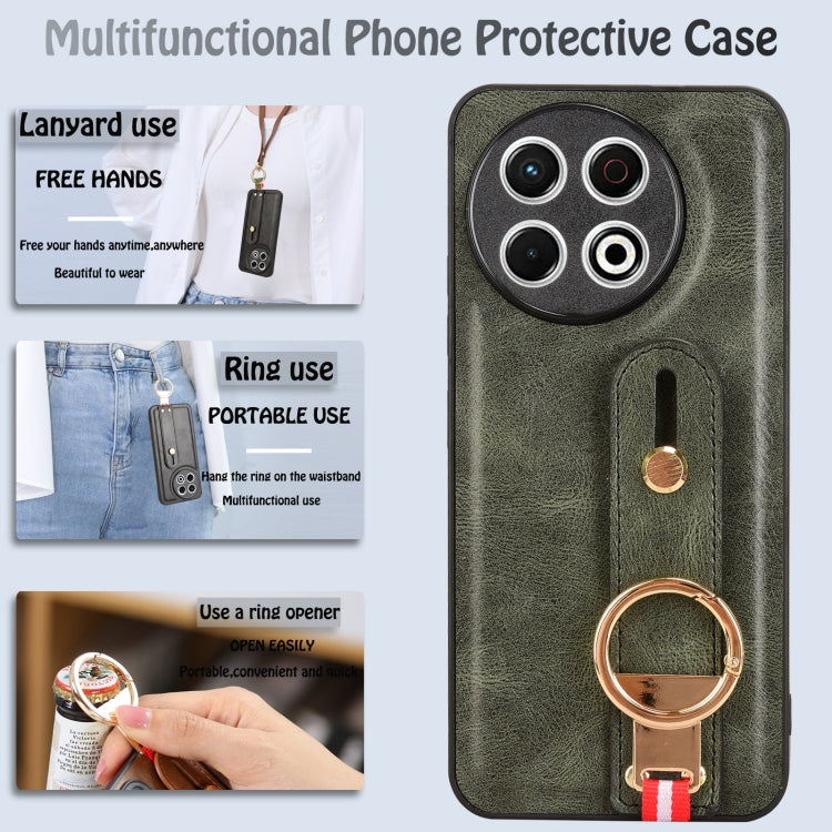 For Tecno Spark 30 Pro 4G Wristband Leather Back Phone Case