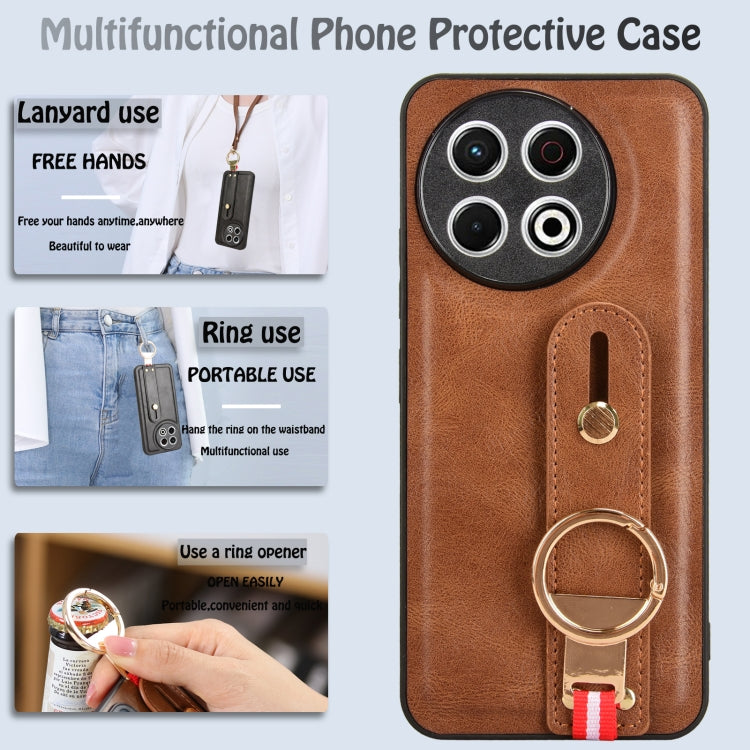 For Tecno Spark 30 Pro 4G Wristband Leather Back Phone Case