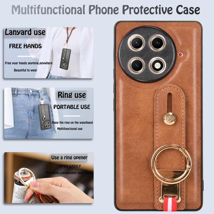 For Tecno Camon 30S / 30S Pro Wristband Leather Back Phone Case
