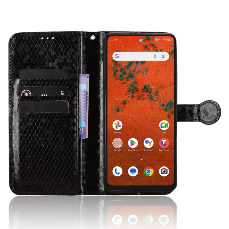 For ZTE A75 Pro / Telstra T-Elite 5G Honeycomb Dot Texture Leather Phone Case