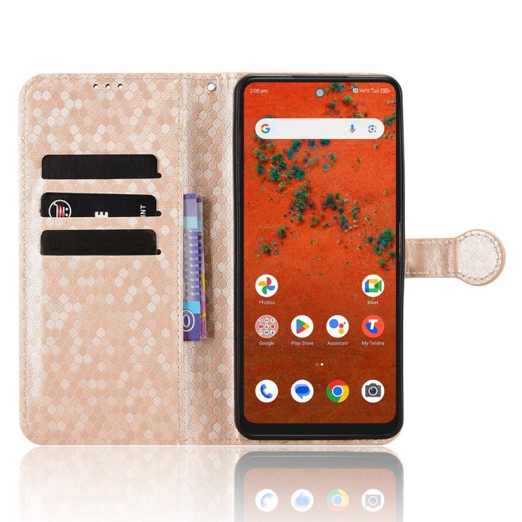 For ZTE A75 Pro / Telstra T-Elite 5G Honeycomb Dot Texture Leather Phone Case