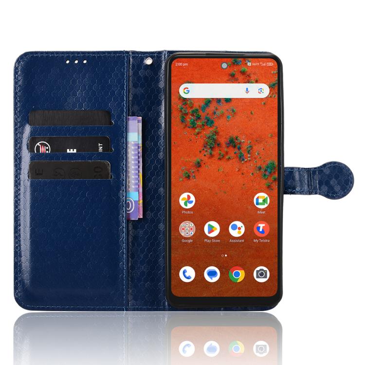 For ZTE A75 Pro / Telstra T-Elite 5G Honeycomb Dot Texture Leather Phone Case
