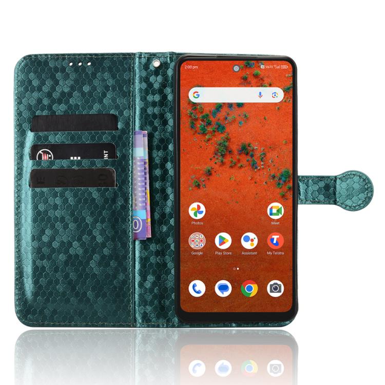 For ZTE A75 Pro / Telstra T-Elite 5G Honeycomb Dot Texture Leather Phone Case