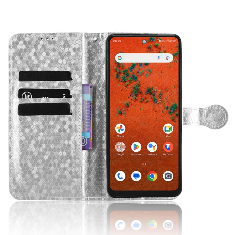 For ZTE A75 Pro / Telstra T-Elite 5G Honeycomb Dot Texture Leather Phone Case