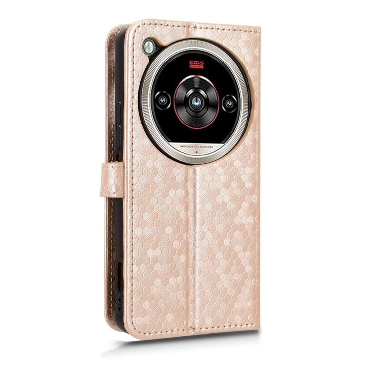 For ZTE nubia Focus 2 Ultra 5G Honeycomb Dot Texture Leather Phone Case