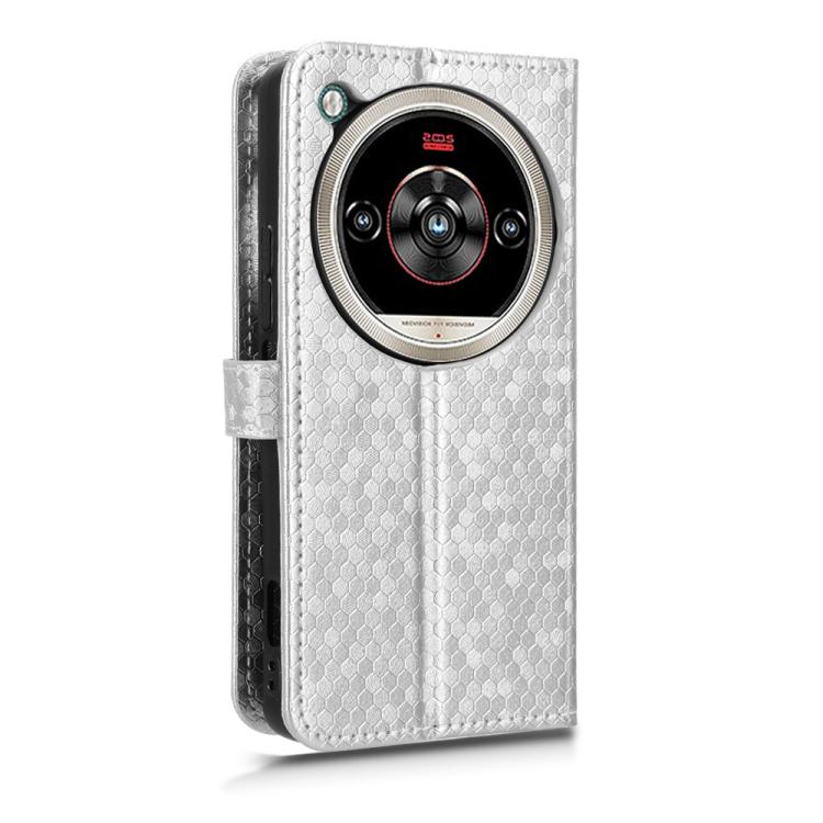 For ZTE nubia Focus 2 Ultra 5G Honeycomb Dot Texture Leather Phone Case