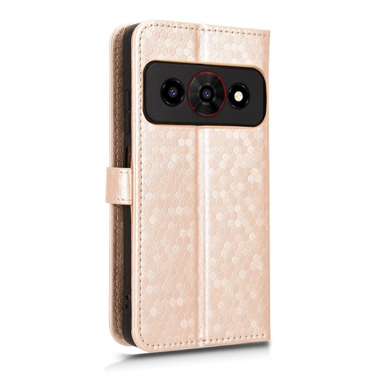 For ZTE Optus X Value 5G Honeycomb Dot Texture Leather Phone Case