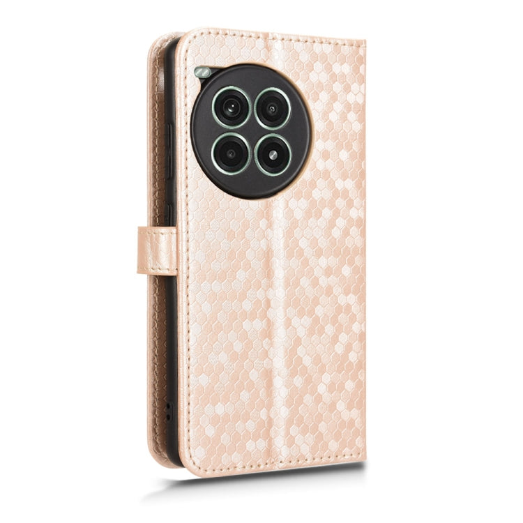 For OnePlus Ace 3 Pro Honeycomb Dot Texture Leather Phone Case