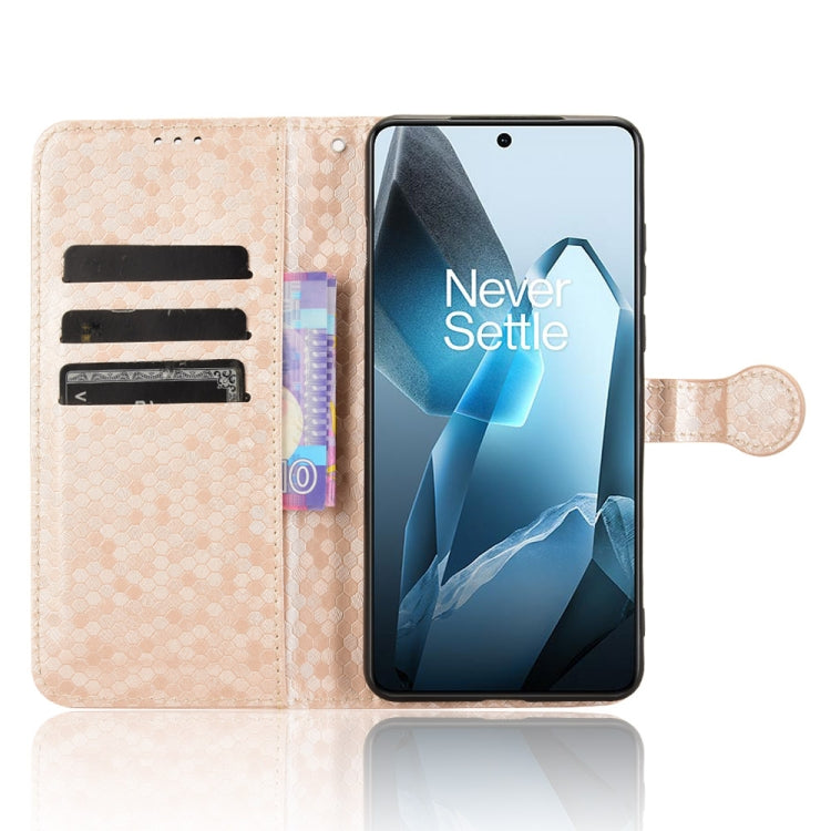 For OnePlus 13 5G Honeycomb Dot Texture Leather Phone Case
