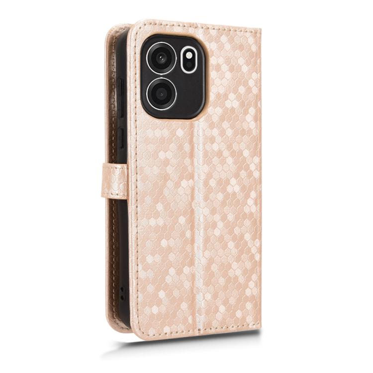 For OnePlus Turbo 6V 5G Honeycomb Dot Texture Leather Phone Case