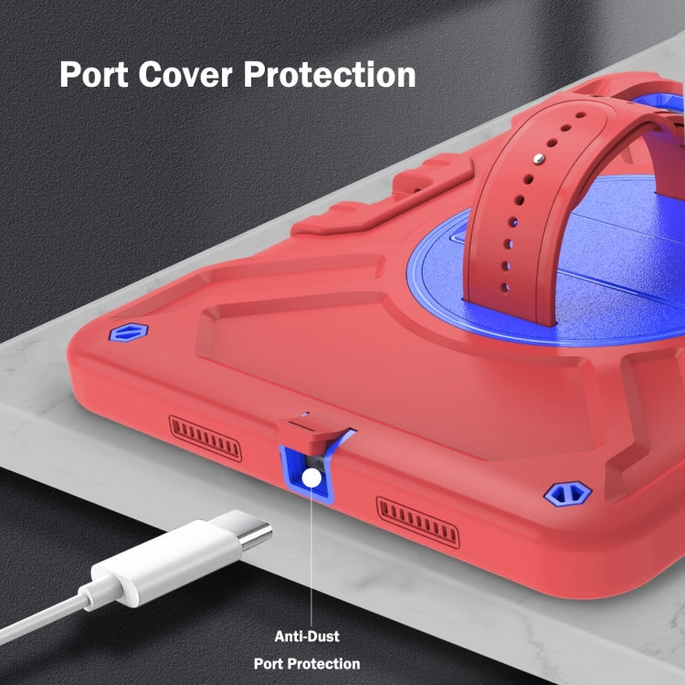 For iPad Pro 11 2025 / 2024 X Rotation PC Hybrid Silicone Tablet Case with Strap