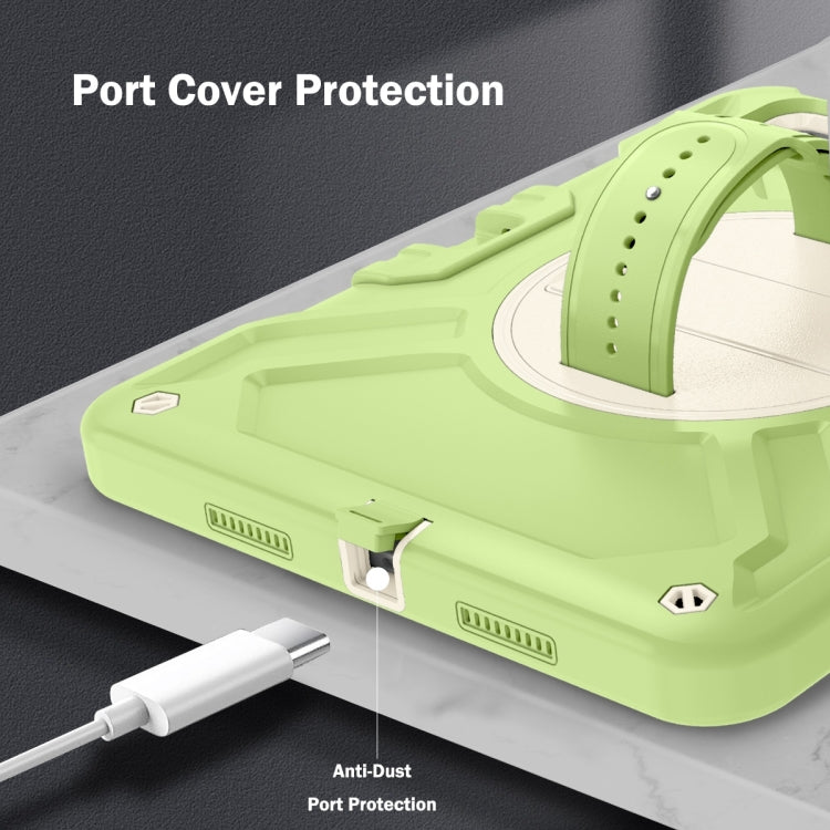 For iPad Pro 11 2025 / 2024 X Rotation PC Hybrid Silicone Tablet Case with Strap