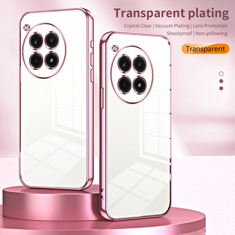 For OnePlus Ace 3 Pro Transparent Plating Fine Hole Phone Case