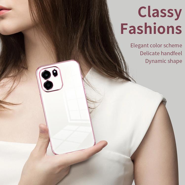 For OnePlus Turbo 6V Transparent Plating Fine Hole Phone Case