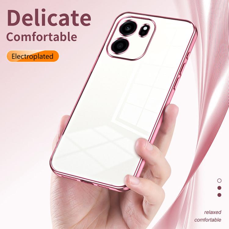 For OnePlus Turbo 6V Transparent Plating Fine Hole Phone Case