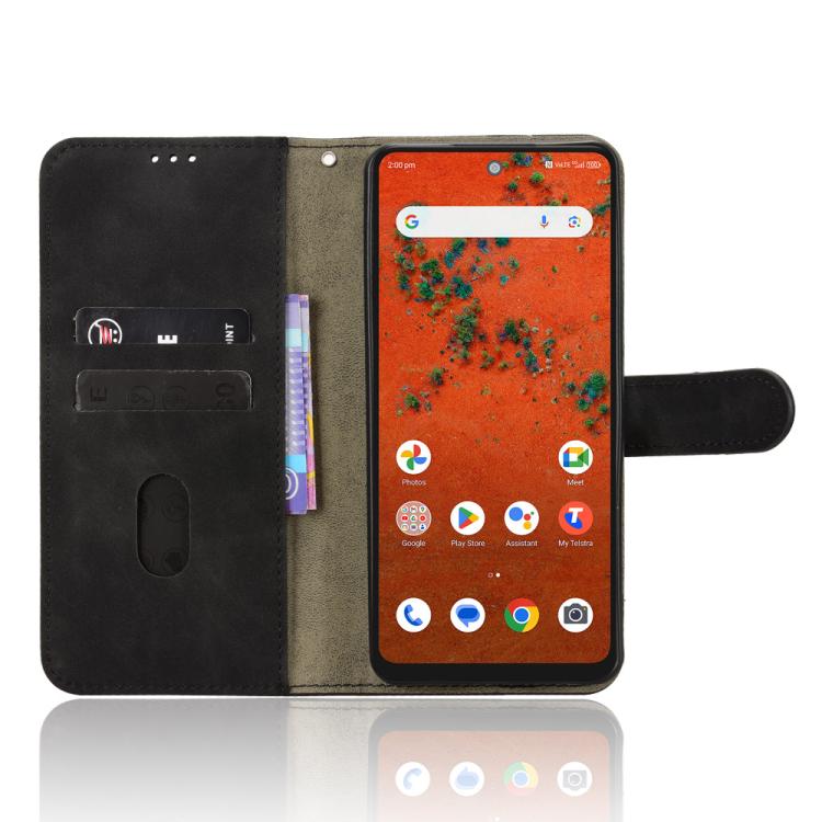 For ZTE A75 Pro / Telstra T-Elite 5G Skin Feel Magnetic Flip Leather Phone Case
