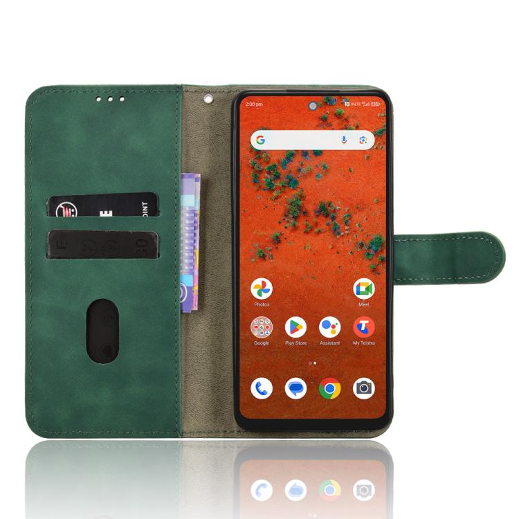 For ZTE A75 Pro / Telstra T-Elite 5G Skin Feel Magnetic Flip Leather Phone Case