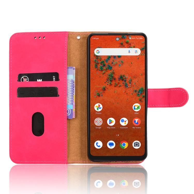 For ZTE A75 Pro / Telstra T-Elite 5G Skin Feel Magnetic Flip Leather Phone Case