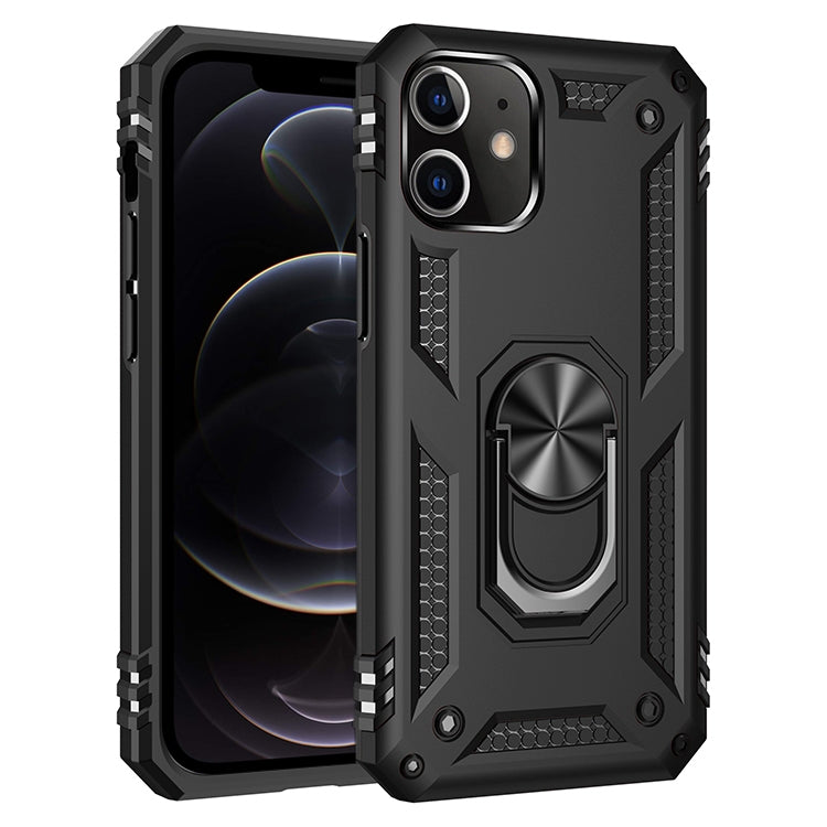 For iPhone 12 / 12 Pro Shockproof TPU + PC Protective Case with 360 Degree Rotating Holder