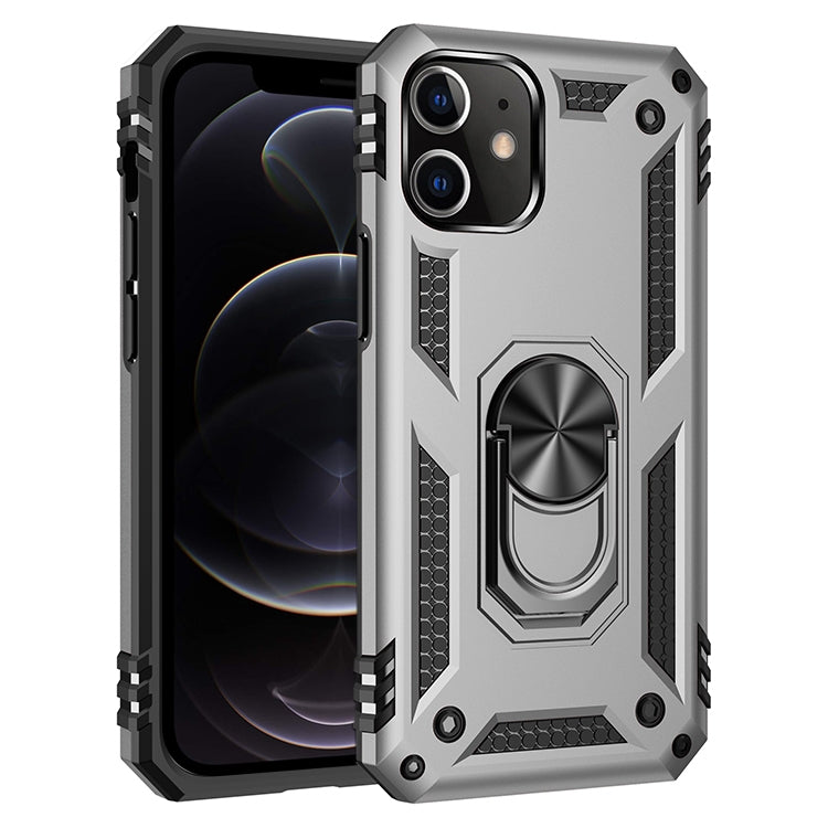 For iPhone 12 / 12 Pro Shockproof TPU + PC Protective Case with 360 Degree Rotating Holder