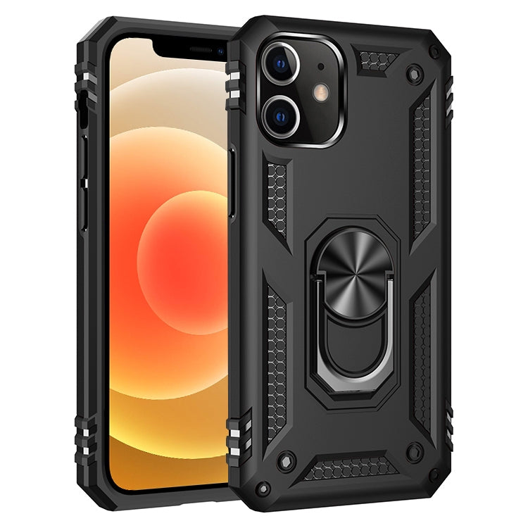 For iPhone 12 mini Shockproof TPU + PC Protective Case with 360 Degree Rotating Holder