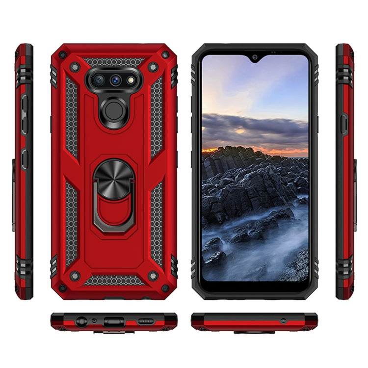 For LG Harmony 4 Shockproof TPU + PC Protective Case with 360 Degree Rotating Holder