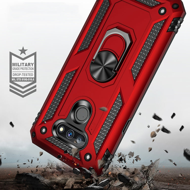 For LG Harmony 4 Shockproof TPU + PC Protective Case with 360 Degree Rotating Holder