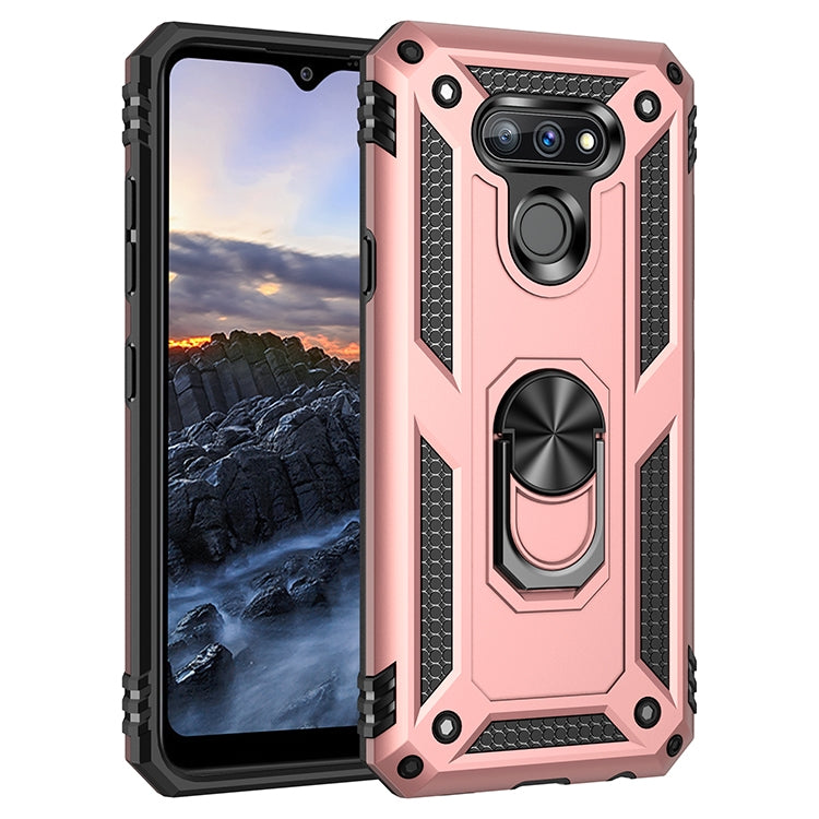 For LG Harmony 4 Shockproof TPU + PC Protective Case with 360 Degree Rotating Holder