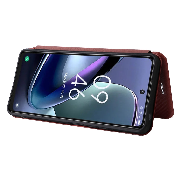 For TCL 50 5G Carbon Fiber Texture Flip Leather Phone Case