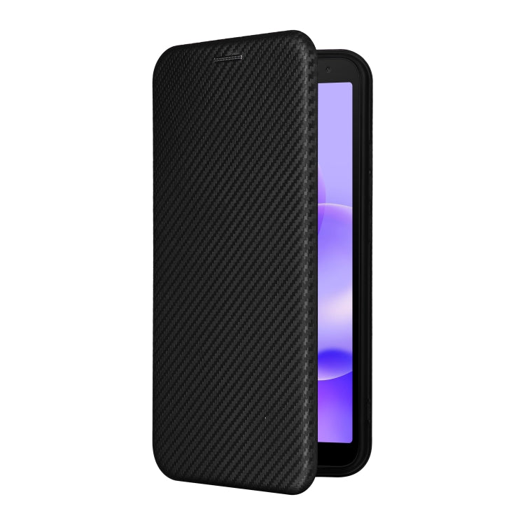 For TCL 502 Carbon Fiber Texture Flip Leather Phone Case