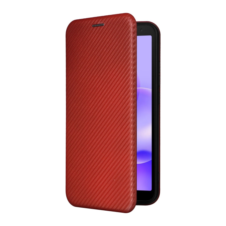 For TCL 502 Carbon Fiber Texture Flip Leather Phone Case