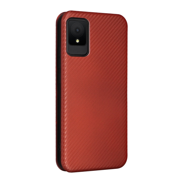 For TCL 502 Carbon Fiber Texture Flip Leather Phone Case