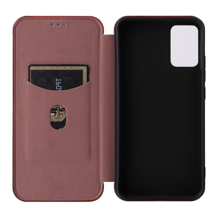 For TCL 502 Carbon Fiber Texture Flip Leather Phone Case