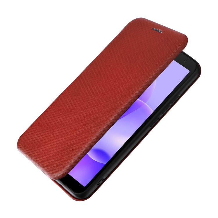 For TCL 502 Carbon Fiber Texture Flip Leather Phone Case