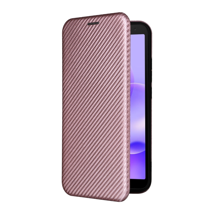 For TCL 502 Carbon Fiber Texture Flip Leather Phone Case