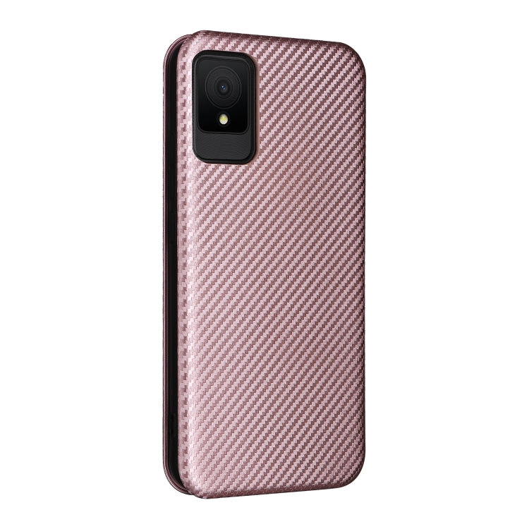 For TCL 502 Carbon Fiber Texture Flip Leather Phone Case