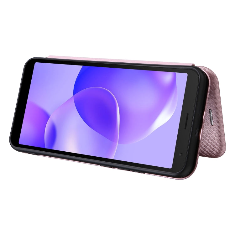 For TCL 502 Carbon Fiber Texture Flip Leather Phone Case