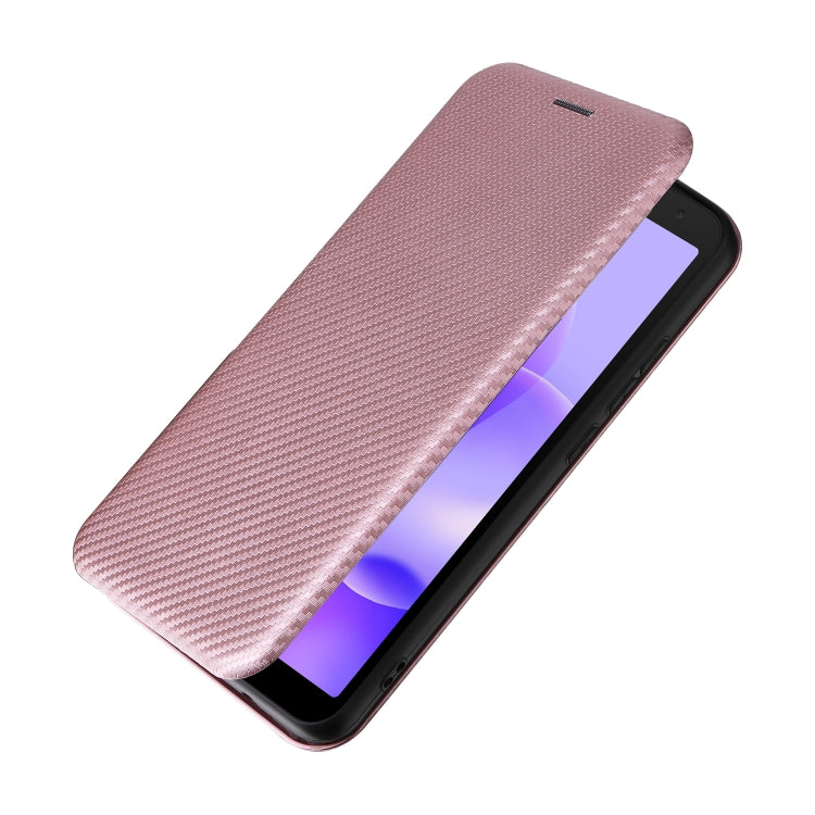 For TCL 502 Carbon Fiber Texture Flip Leather Phone Case