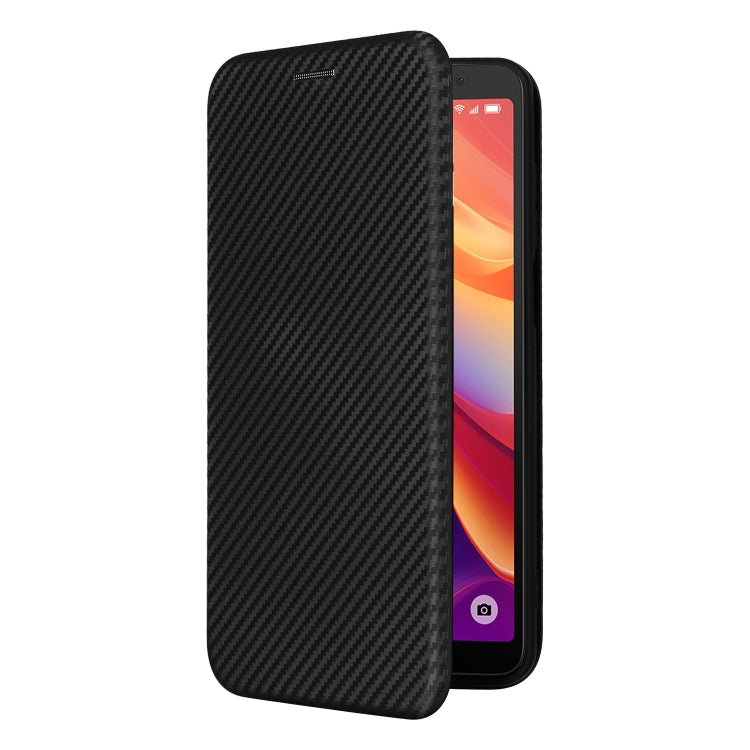 For TCL 501 Carbon Fiber Texture Flip Leather Phone Case