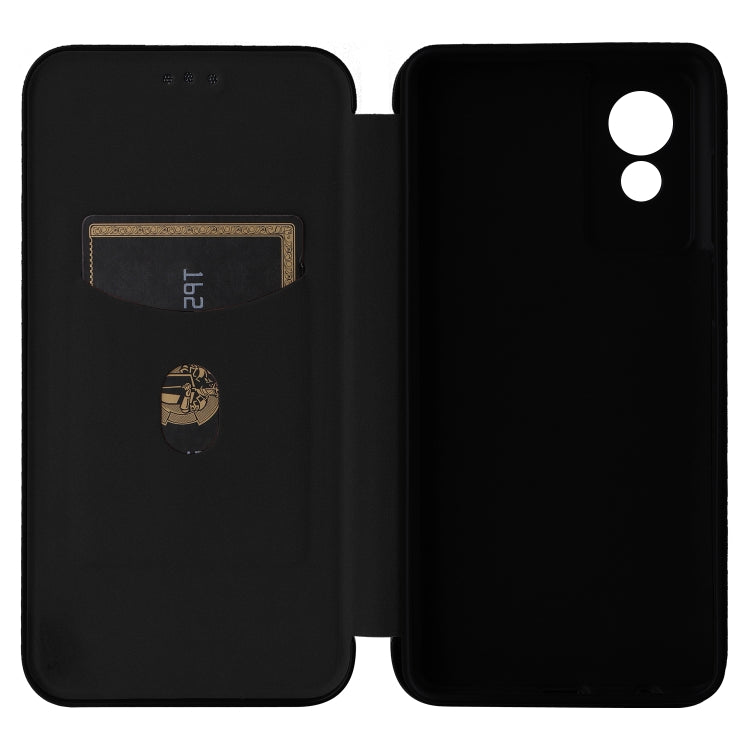For TCL 501 Carbon Fiber Texture Flip Leather Phone Case